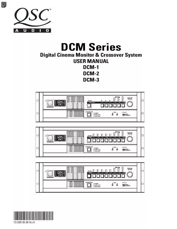 Mode d'emploi QSC AUDIO DCM-3 DIGITAL CINEMA MONITOR