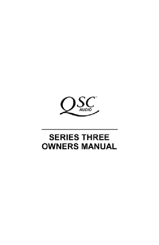 Mode d'emploi QSC AUDIO MODEL 3800