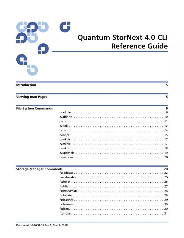 Mode d'emploi QUANTUM STORNEXT 4.0 CLI