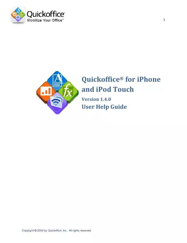 Mode d'emploi QUICKOFFICE IPOD TOUCH