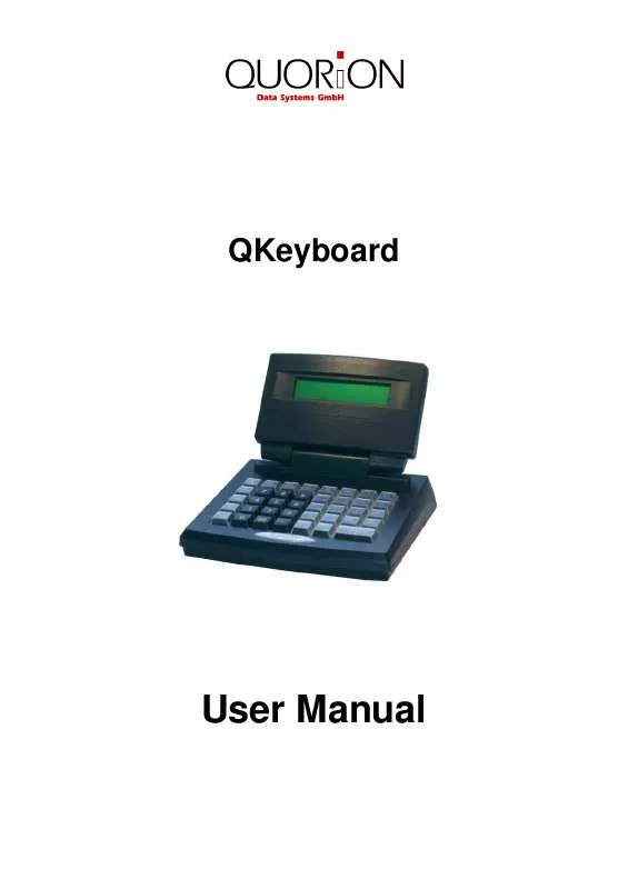 Mode d'emploi QUORION QKEYBOARD