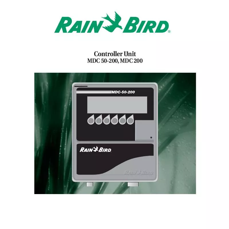 Mode d'emploi RAIN BIRD MDC 200