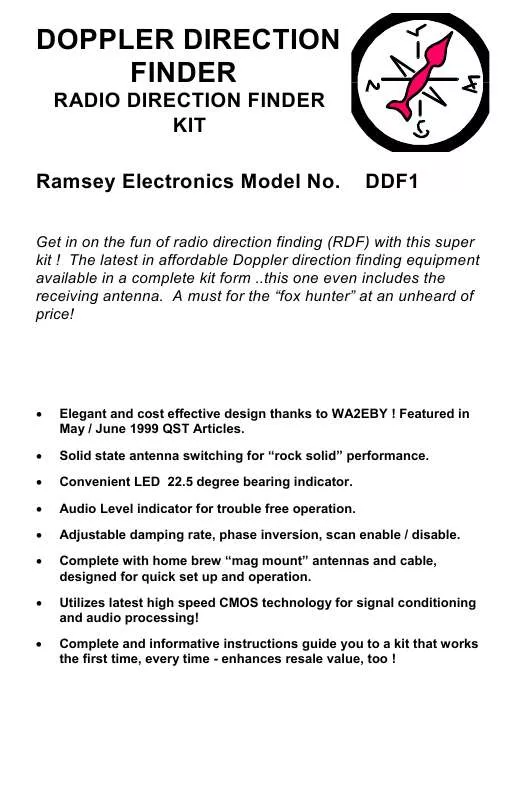 Mode d'emploi RAMSEY DDF1