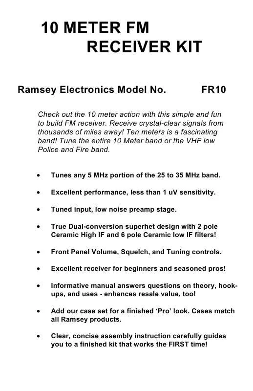 Mode d'emploi RAMSEY FR10