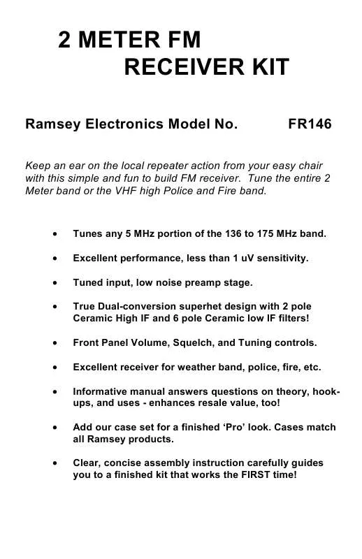 Mode d'emploi RAMSEY FR146
