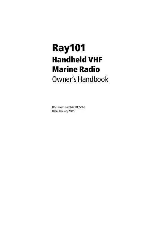 Mode d'emploi RAYMARINE RAY101 HANDHELD VHF