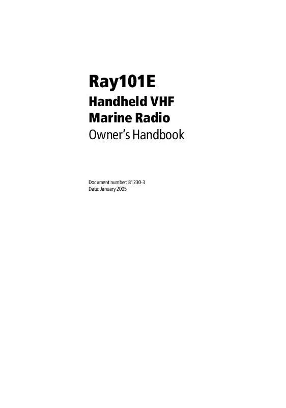 Mode d'emploi RAYMARINE RAY101E HANDHELD VHF