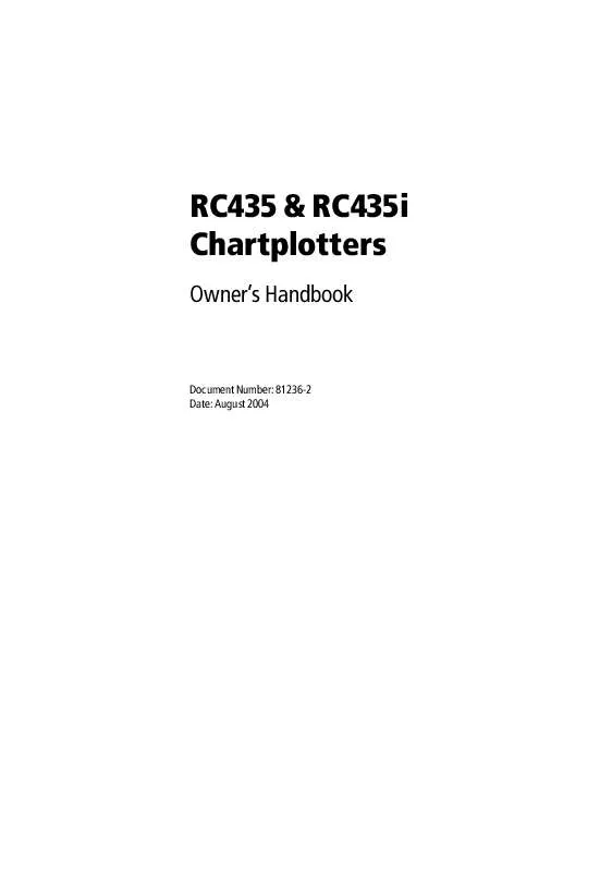 Mode d'emploi RAYMARINE RC435I CHARTPLOTTERS