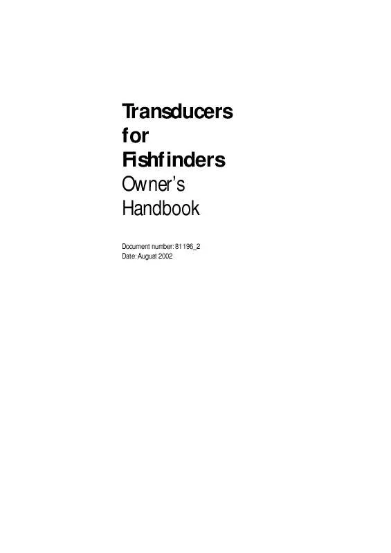 Mode d'emploi RAYMARINE TRANSDUCERS FOR FISHFINDERS