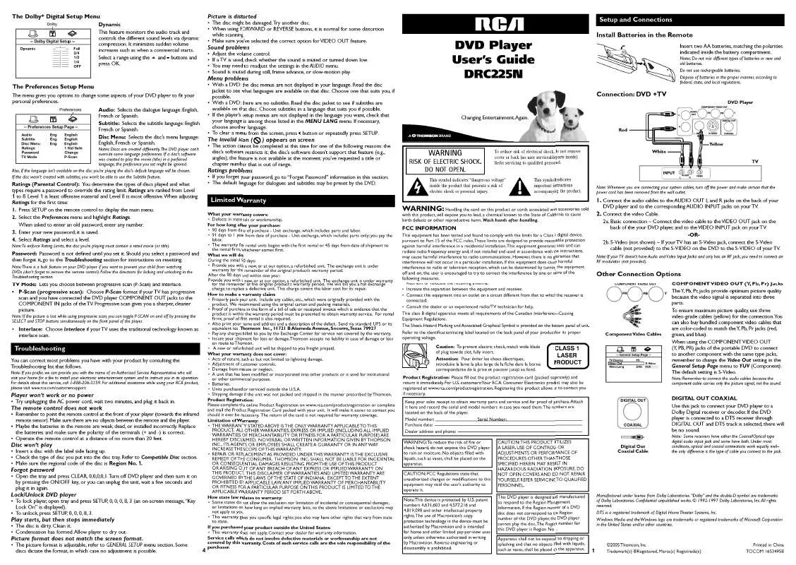 Mode d'emploi RCA DRC225N