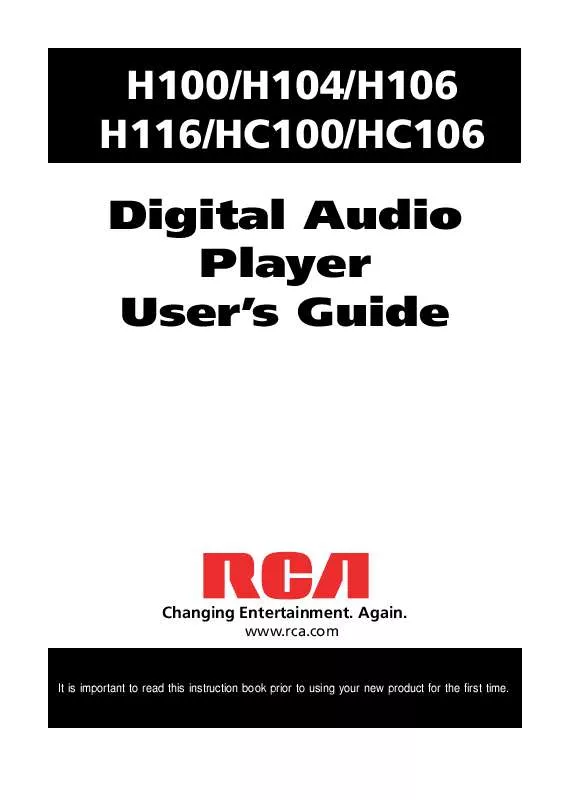 Mode d'emploi RCA HC106
