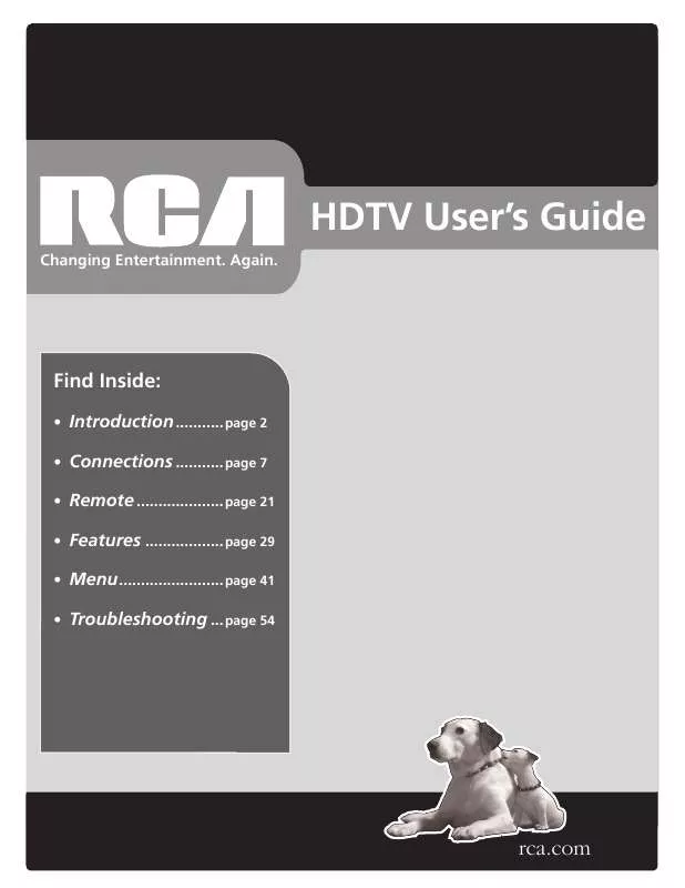 Mode d'emploi RCA HD52W66