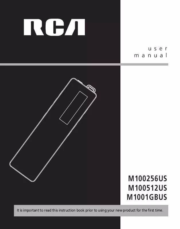 Mode d'emploi RCA LYRA M1001GB