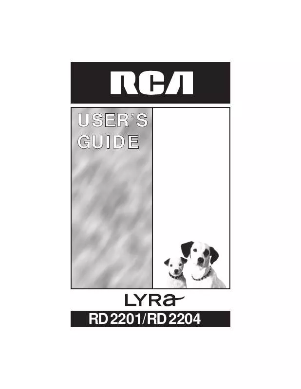 Mode d'emploi RCA LYRA RD2201