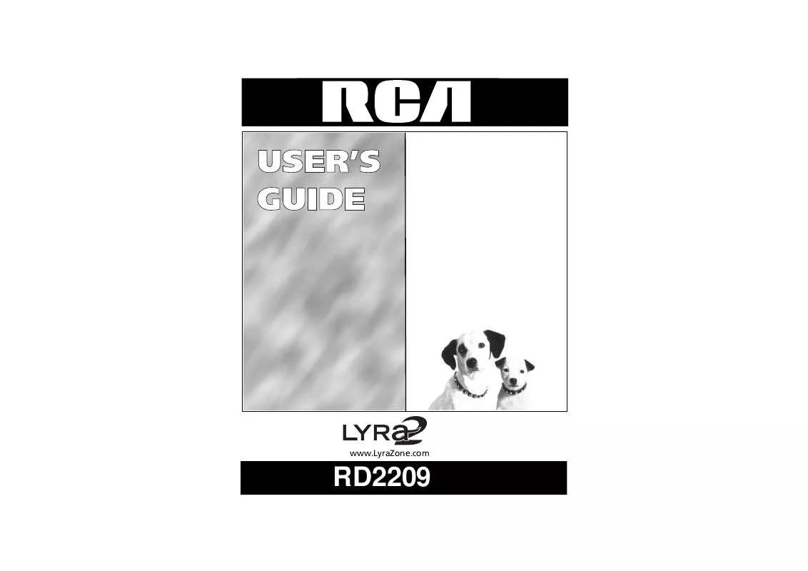 Mode d'emploi RCA LYRA RD2209
