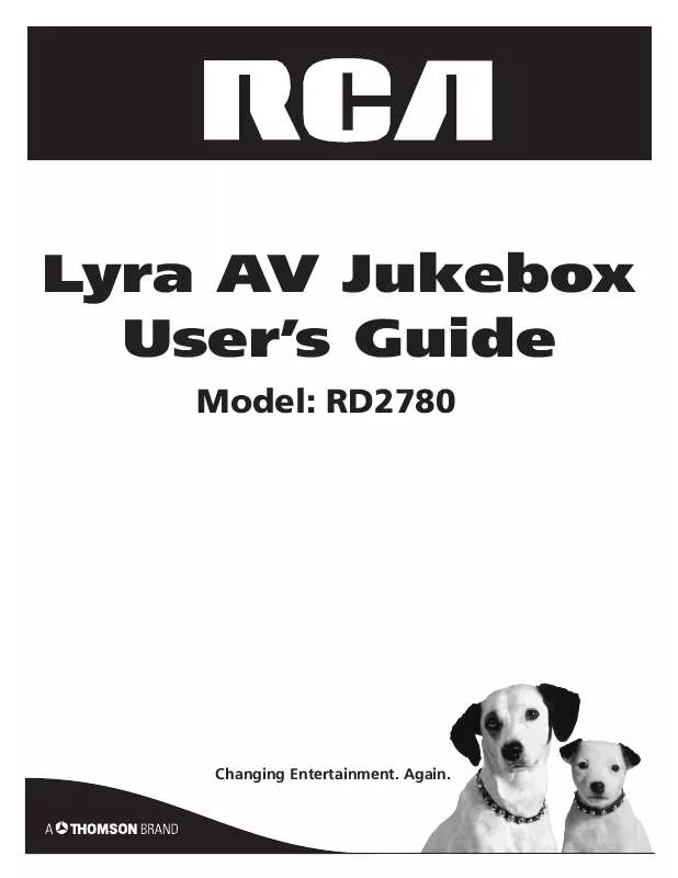Mode d'emploi RCA LYRA RD2780