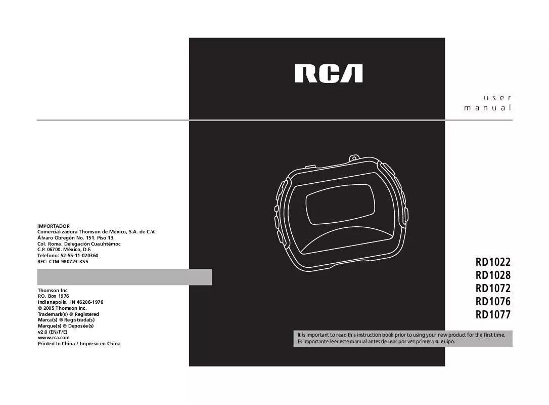 Mode d'emploi RCA RD1022