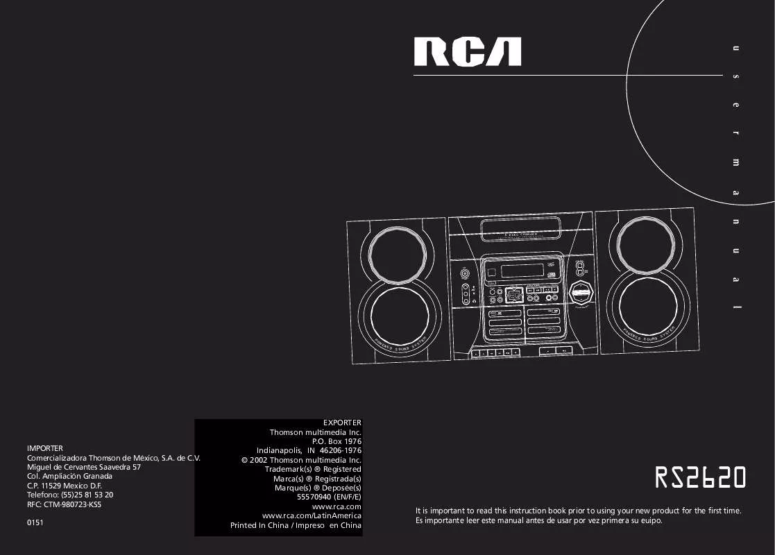 Mode d'emploi RCA RS2620