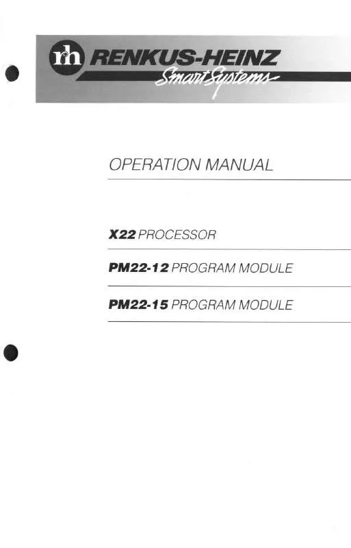 Mode d'emploi RENKUS-HEINZ X-22