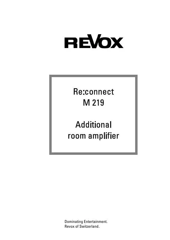 Mode d'emploi REVOX RECONNECT M219 MKII
