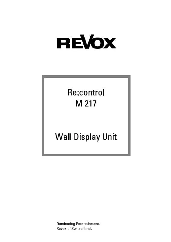 Mode d'emploi REVOX RECONTROL M217