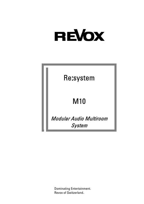 Mode d'emploi REVOX RESYSTEM M10