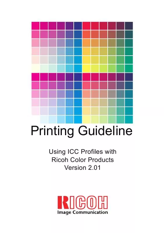 Mode d'emploi RICOH PRINTING GUIDELINE FOR RICOH COLOR PRODUCTS 2.01