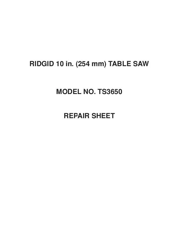 Mode d'emploi RIDGID TS3650