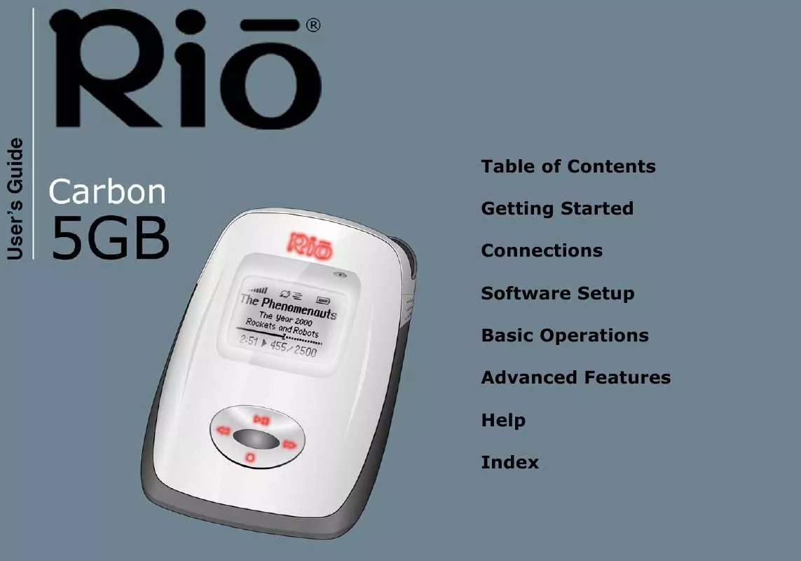 Mode d'emploi RIO CARBON 5GB