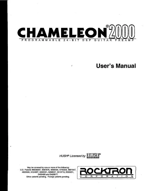 Mode d'emploi ROCKTRON CHAMELEON2000