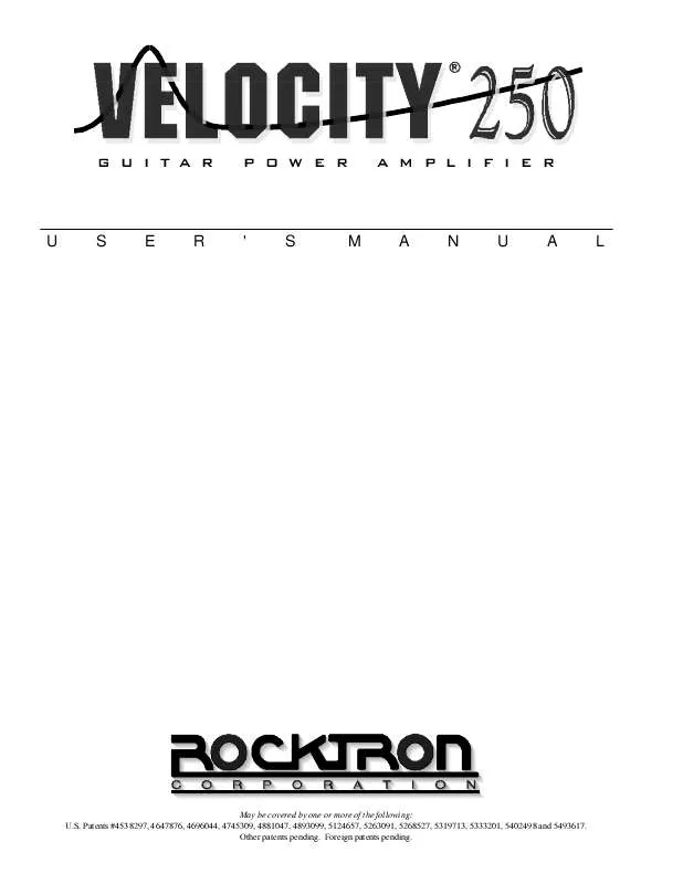 Mode d'emploi ROCKTRON V250