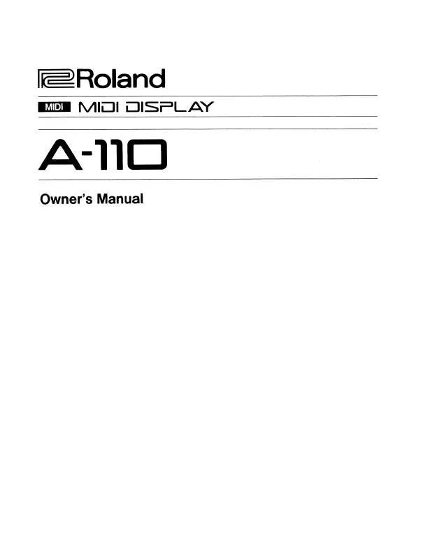 Mode d'emploi ROLAND A-110