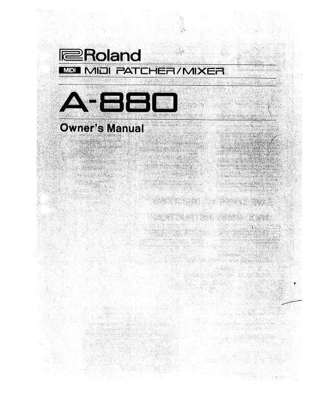 Mode d'emploi ROLAND A-880