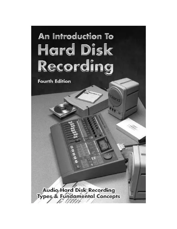 Mode d'emploi ROLAND AN INTRODUCTION TO HARD DISK RECORDING