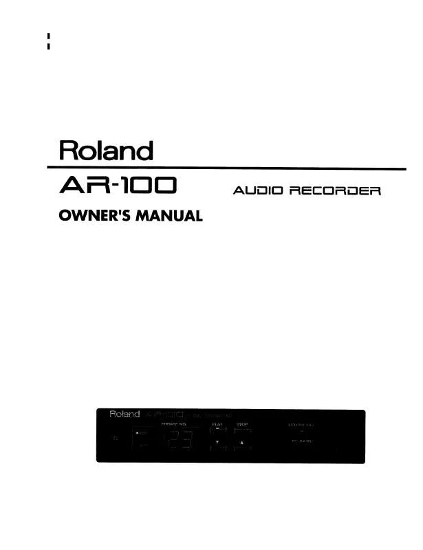 Mode d'emploi ROLAND AR-100
