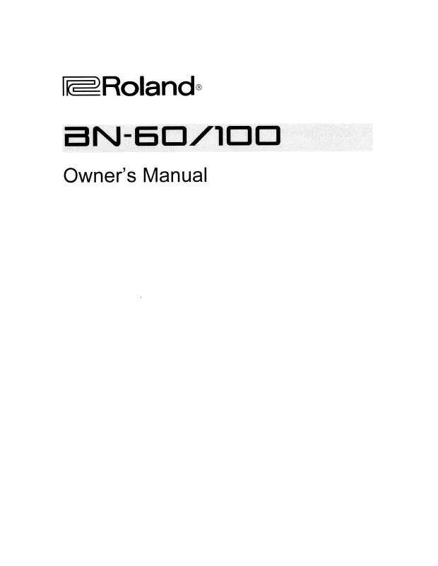 Mode d'emploi ROLAND BN-60