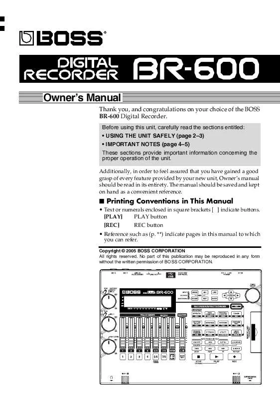 Mode d'emploi ROLAND BR-600