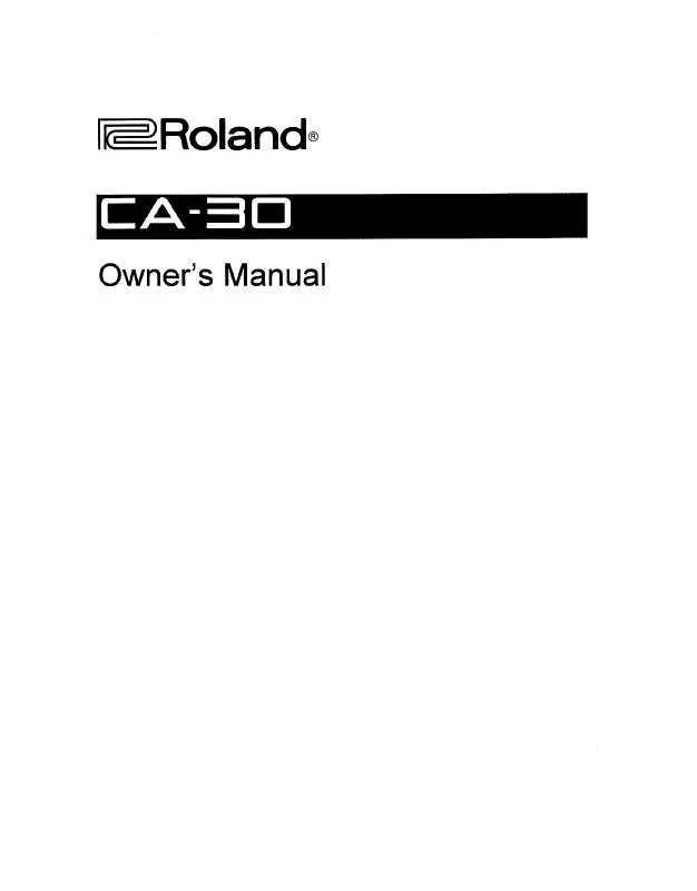 Mode d'emploi ROLAND CA-30