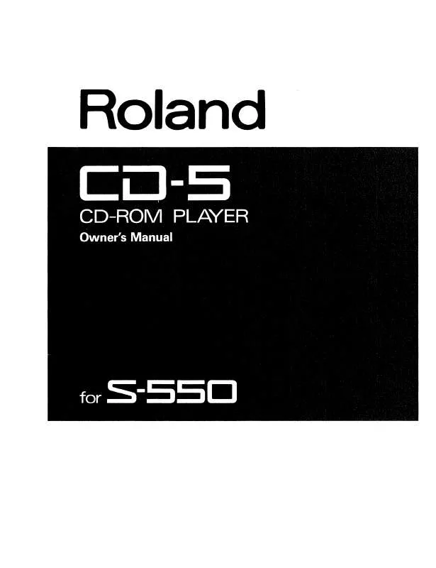 Mode d'emploi ROLAND CD-5