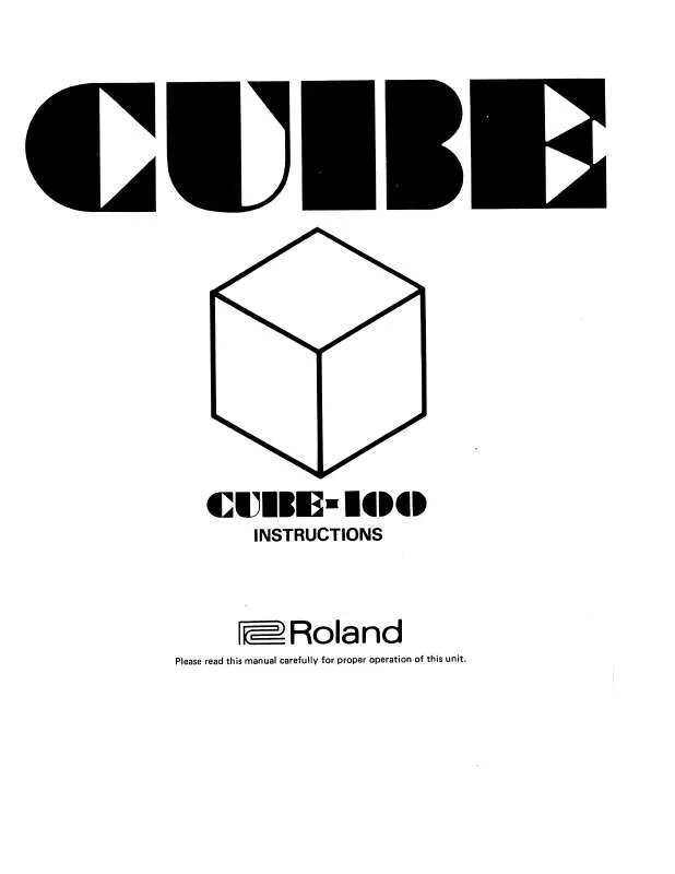 Mode d'emploi ROLAND CUBE-100