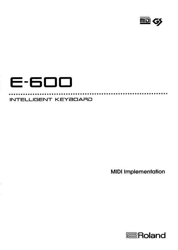 Mode d'emploi ROLAND E-600