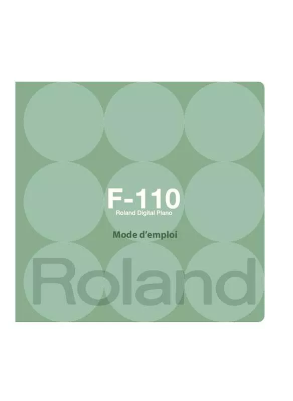 Mode d'emploi ROLAND F-110-PE