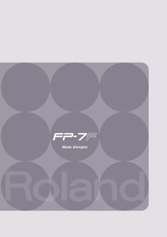 Mode d'emploi ROLAND FP-7F-WH