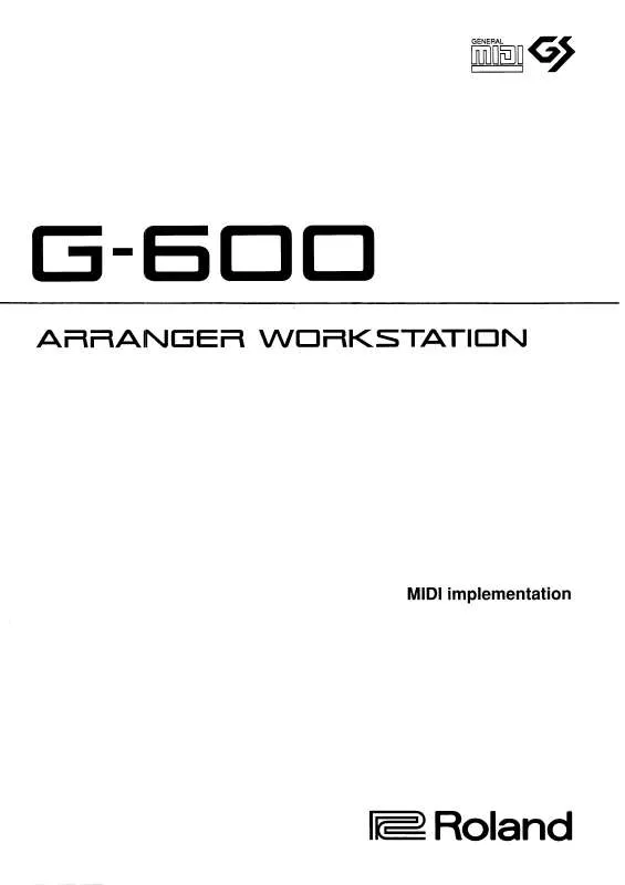 Mode d'emploi ROLAND G-600