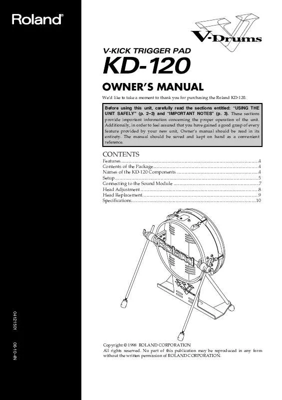 Mode d'emploi ROLAND KD-120