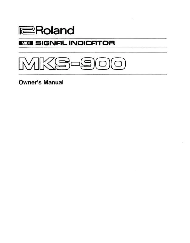Mode d'emploi ROLAND MKS-900