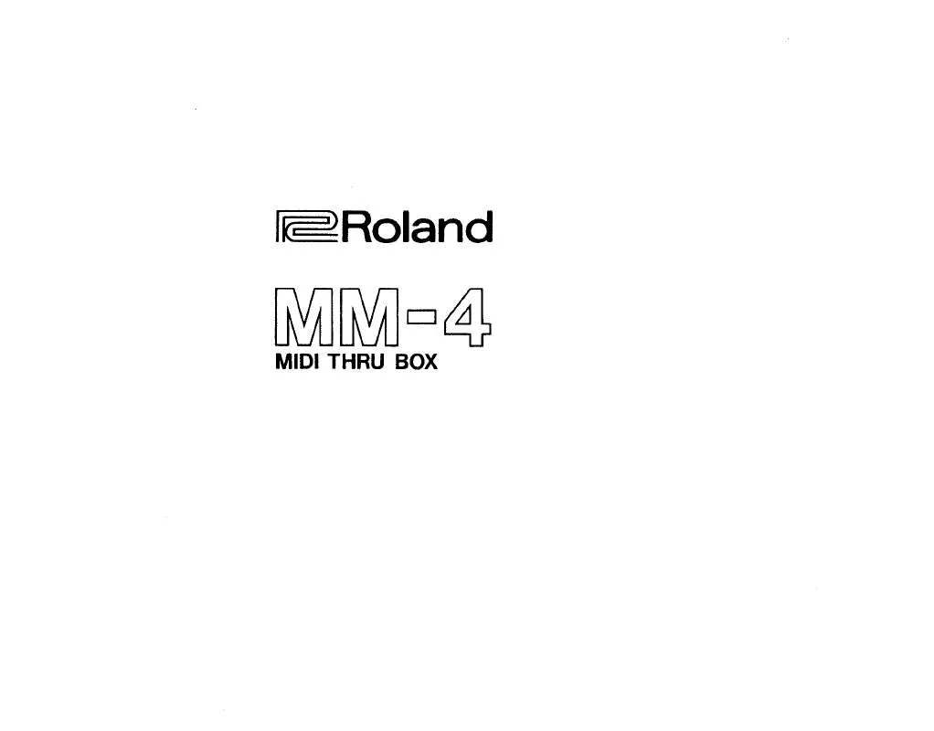 Mode d'emploi ROLAND MM-4