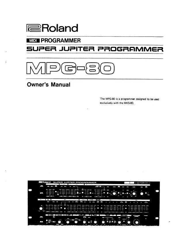 Mode d'emploi ROLAND MPG-80