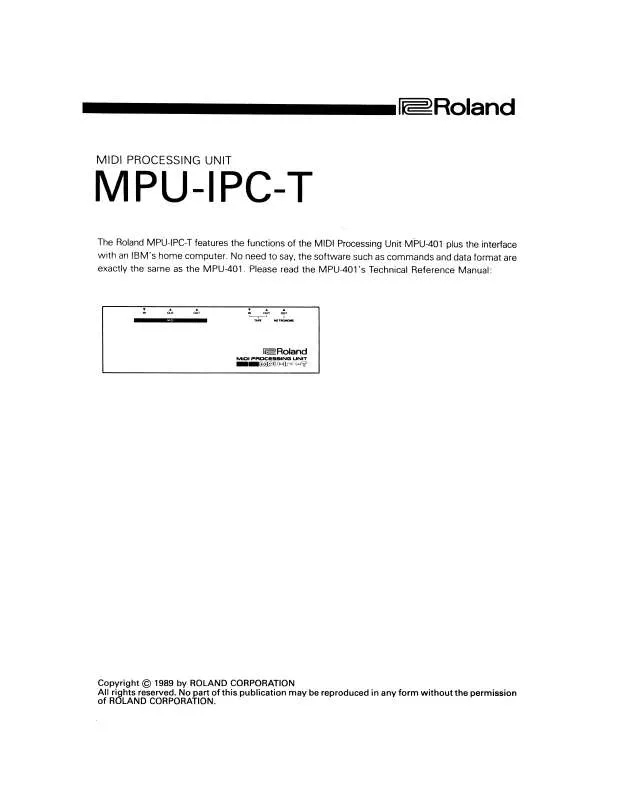 Mode d'emploi ROLAND MPU-IPC-T