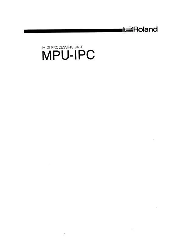Mode d'emploi ROLAND MPU-IPC